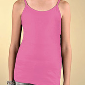 Girls Fine Jersey Spaghetti Strap Longer Length Tank